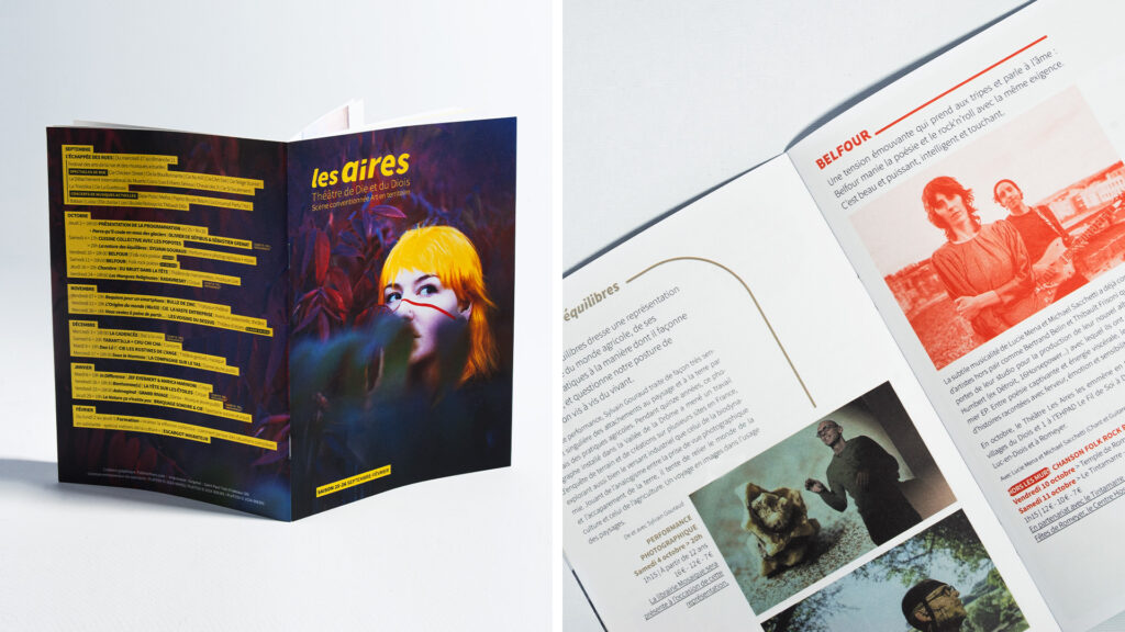 Le théâtre de Die et du Diois, "les Aires", nous a sollicités pour l'impression de son programme culturel, saison 2025/26.