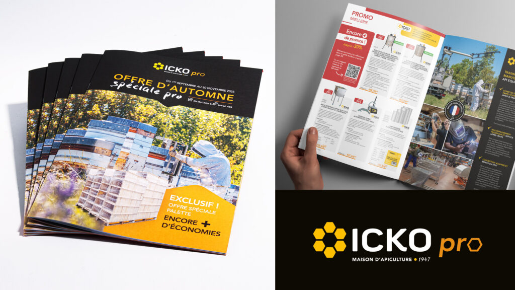 Icko maison d'apiculture depuis 1947, nous a confié l'impression de son catalogue automnal version Pro